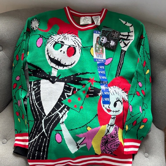 Disney Christmas ugly sweater holiday Nightmare Before Christmas youth L women S - Picture 6 of 7